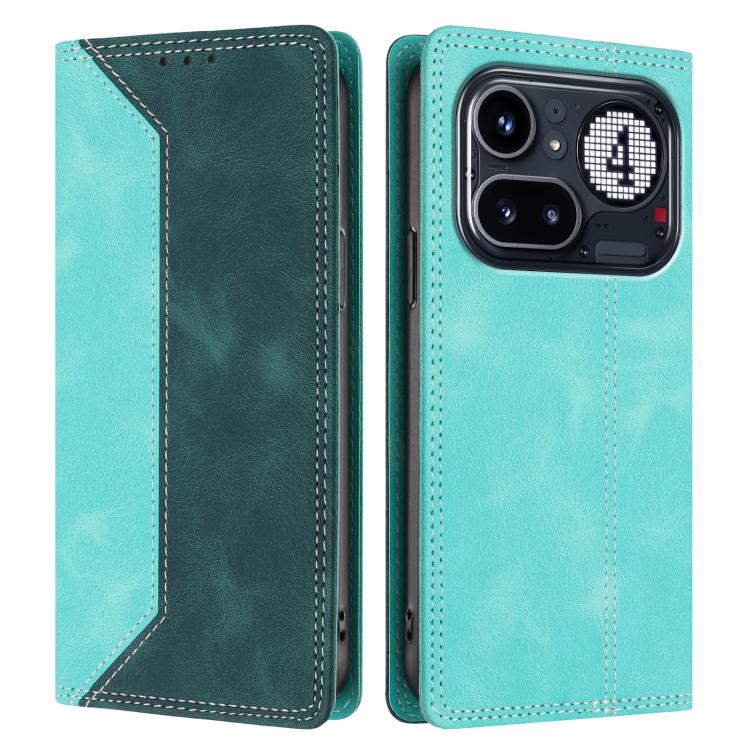 For Nothing Phone 4a Pro Skin Feel Two-tone RFID Blocking Vegan Leather Phone Case