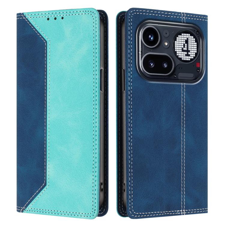 For Nothing Phone 4a Pro Skin Feel Two-tone RFID Blocking Vegan Leather Phone Case