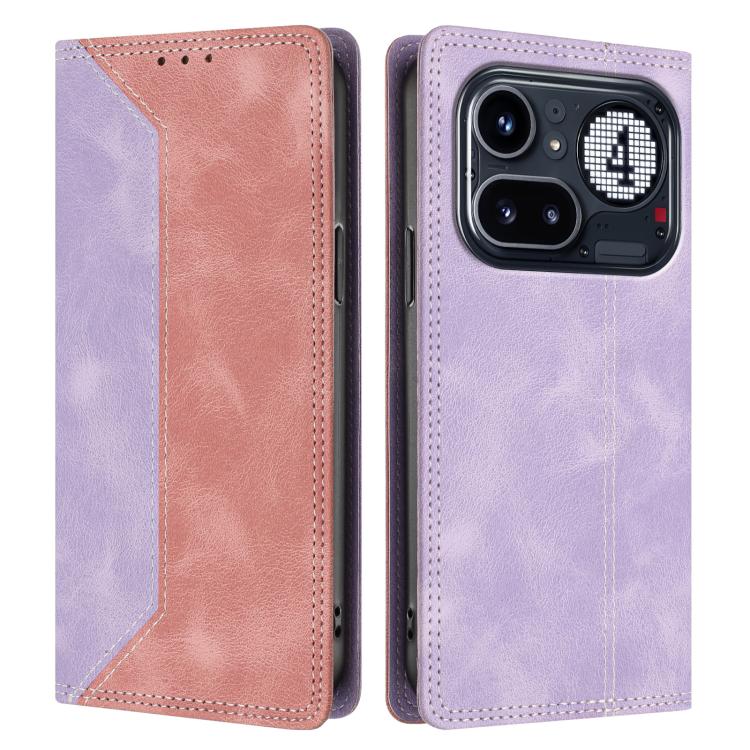 For Nothing Phone 4a Pro Skin Feel Two-tone RFID Blocking Vegan Leather Phone Case