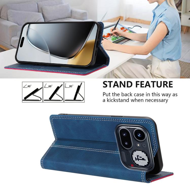 For Nothing Phone 4a Pro Skin Feel Two-tone RFID Blocking Vegan Leather Phone Case