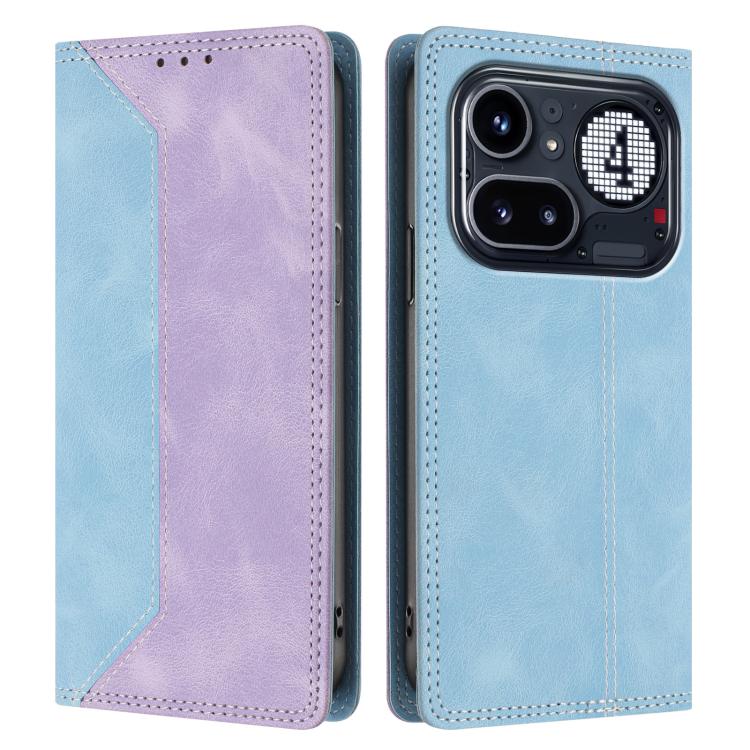 For Nothing Phone 4a Pro Skin Feel Two-tone RFID Blocking Vegan Leather Phone Case