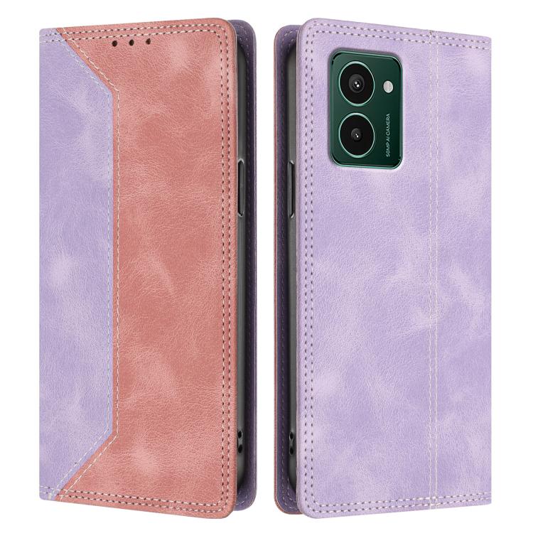 For HMD Pulse Pro / Pulse / Pulse+ Skin Feel Two-tone RFID Blocking Vegan Leather Phone Case
