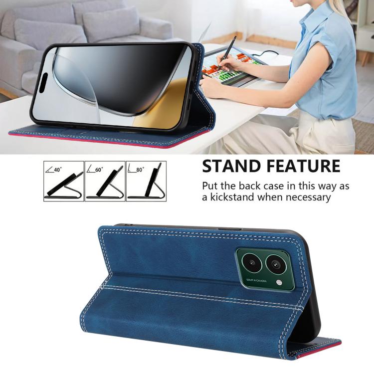 For HMD Pulse Pro / Pulse / Pulse+ Skin Feel Two-tone RFID Blocking Vegan Leather Phone Case