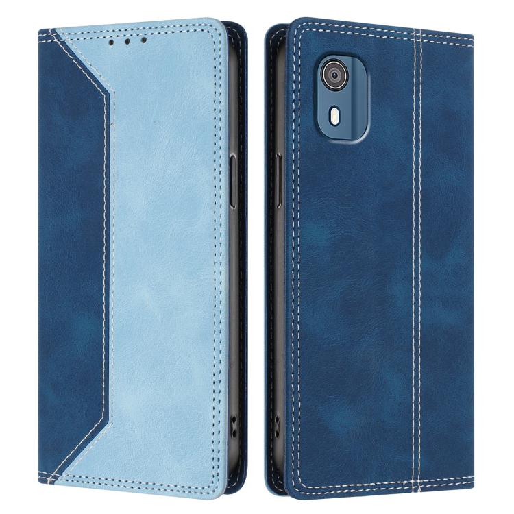 For Nokia C02 Skin Feel Two-tone RFID Blocking Vegan Leather Phone Case