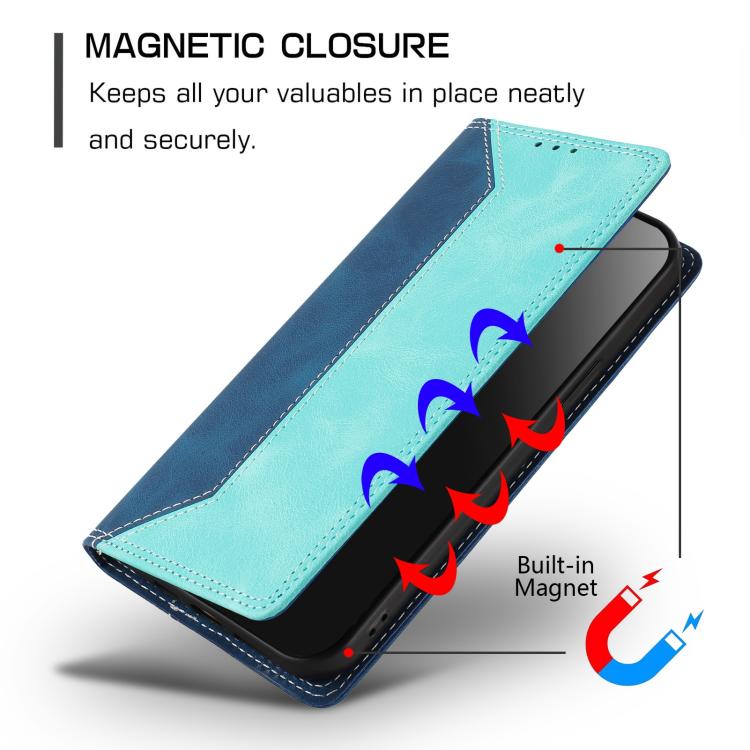 For Nokia C02 Skin Feel Two-tone RFID Blocking Vegan Leather Phone Case
