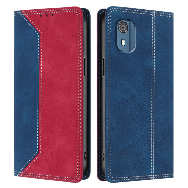 For Nokia C02 Skin Feel Two-tone RFID Blocking Vegan Leather Phone Case