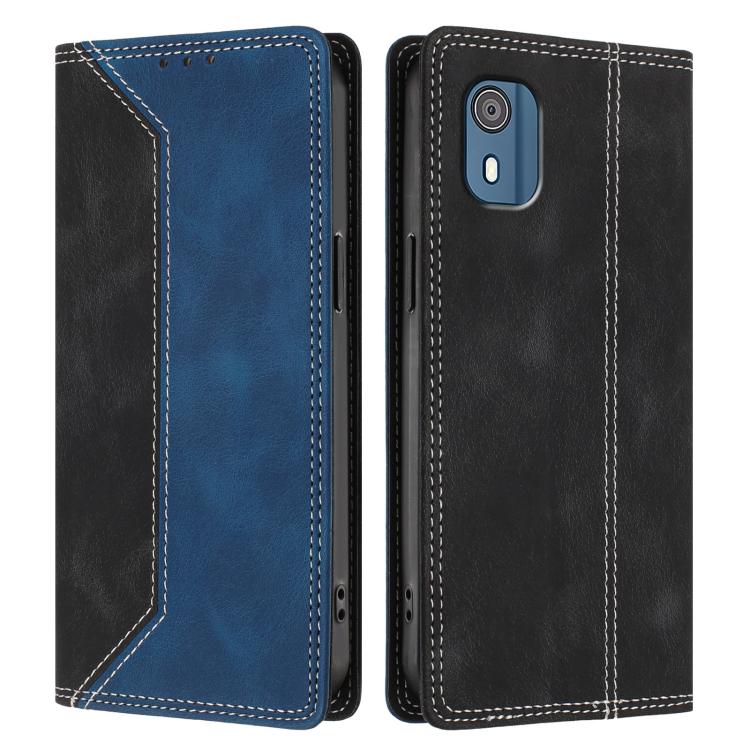 For Nokia C02 Skin Feel Two-tone RFID Blocking Vegan Leather Phone Case