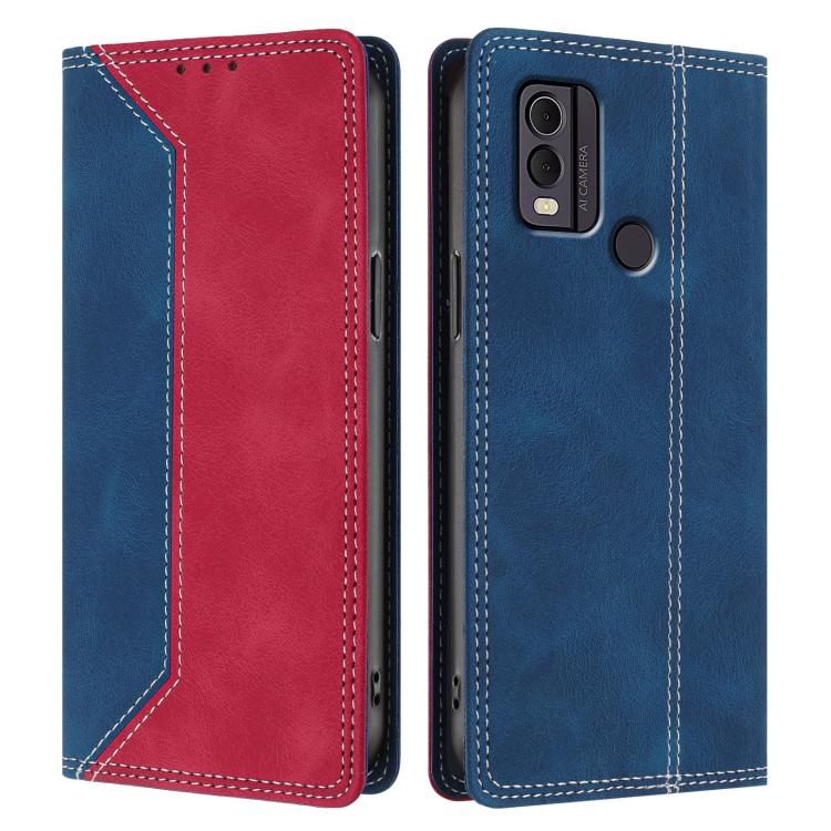 For Nokia C22 Skin Feel Two-tone RFID Blocking Vegan Leather Phone Case