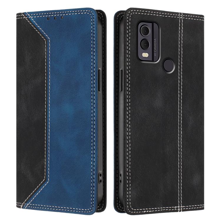For Nokia C22 Skin Feel Two-tone RFID Blocking Vegan Leather Phone Case