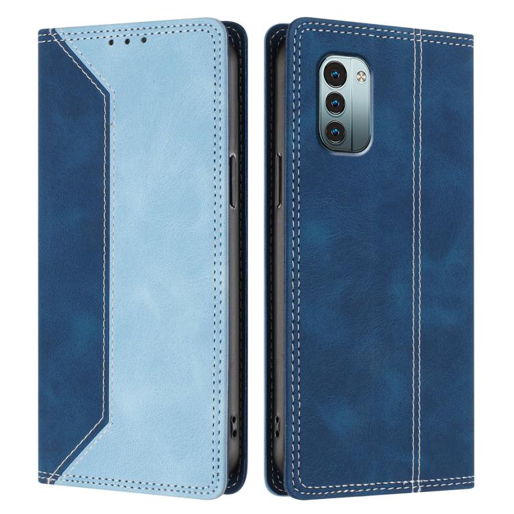 For Nokia G11 / G21 4G Skin Feel Two-tone RFID Blocking Vegan Leather Phone Case