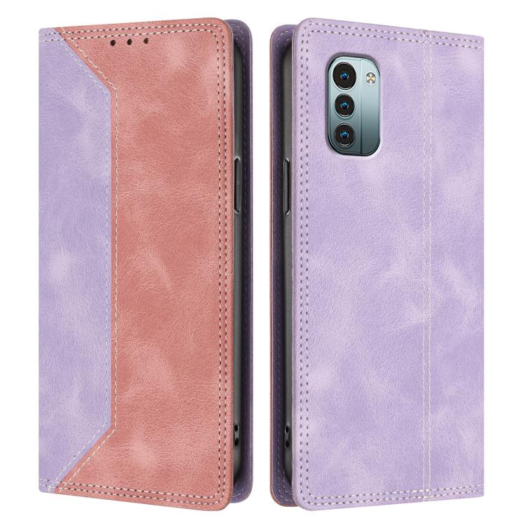 For Nokia G11 / G21 4G Skin Feel Two-tone RFID Blocking Vegan Leather Phone Case