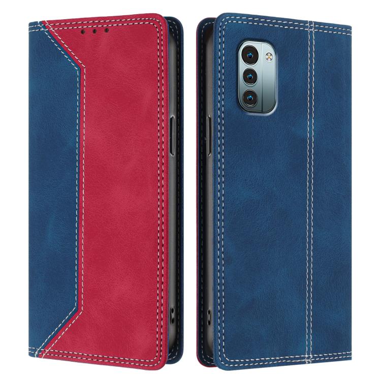 For Nokia G11 / G21 4G Skin Feel Two-tone RFID Blocking Vegan Leather Phone Case