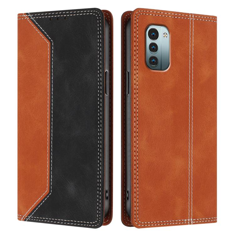 For Nokia G11 / G21 4G Skin Feel Two-tone RFID Blocking Vegan Leather Phone Case