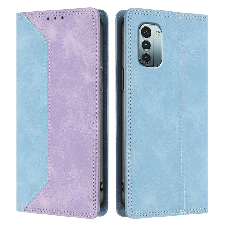 For Nokia G11 / G21 4G Skin Feel Two-tone RFID Blocking Vegan Leather Phone Case