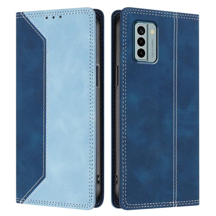 For Nokia G22 Skin Feel Two-tone RFID Blocking Vegan Leather Phone Case