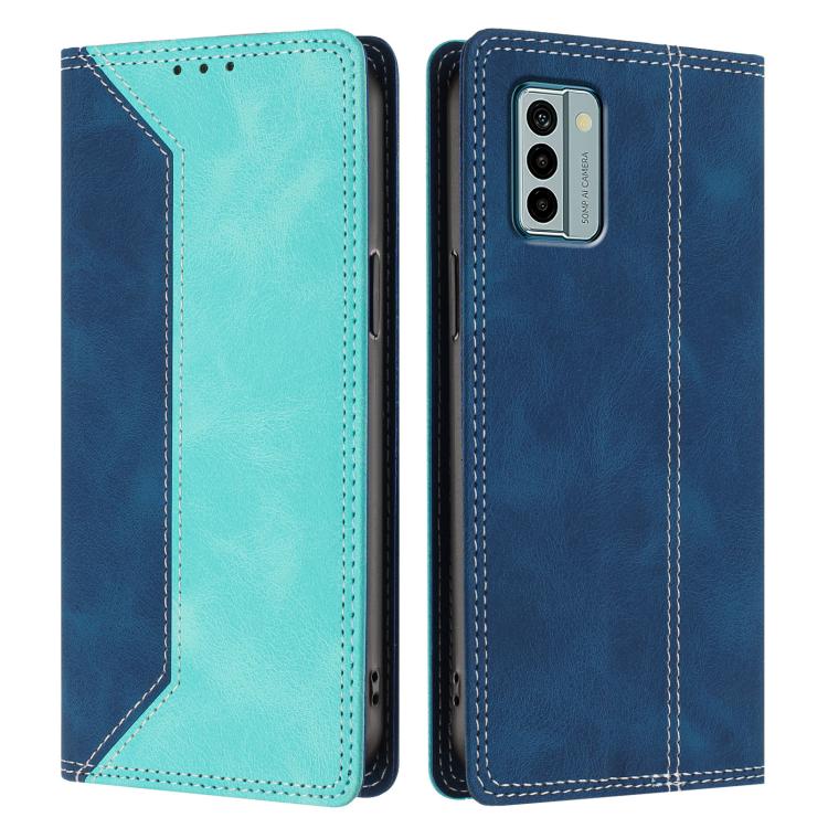 For Nokia G22 Skin Feel Two-tone RFID Blocking Vegan Leather Phone Case