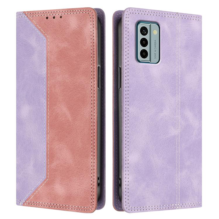 For Nokia G22 Skin Feel Two-tone RFID Blocking Vegan Leather Phone Case