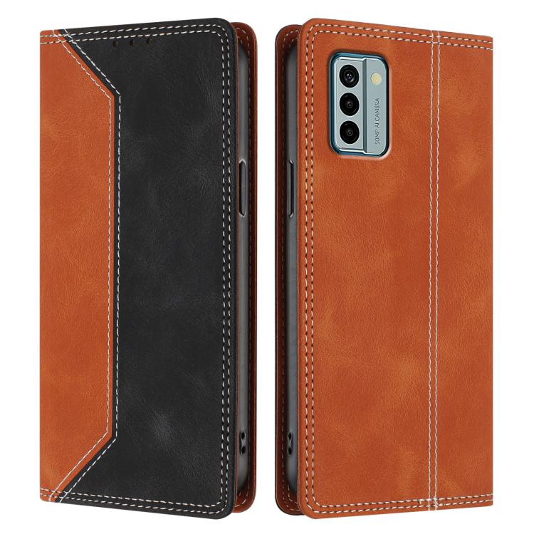 For Nokia G22 Skin Feel Two-tone RFID Blocking Vegan Leather Phone Case