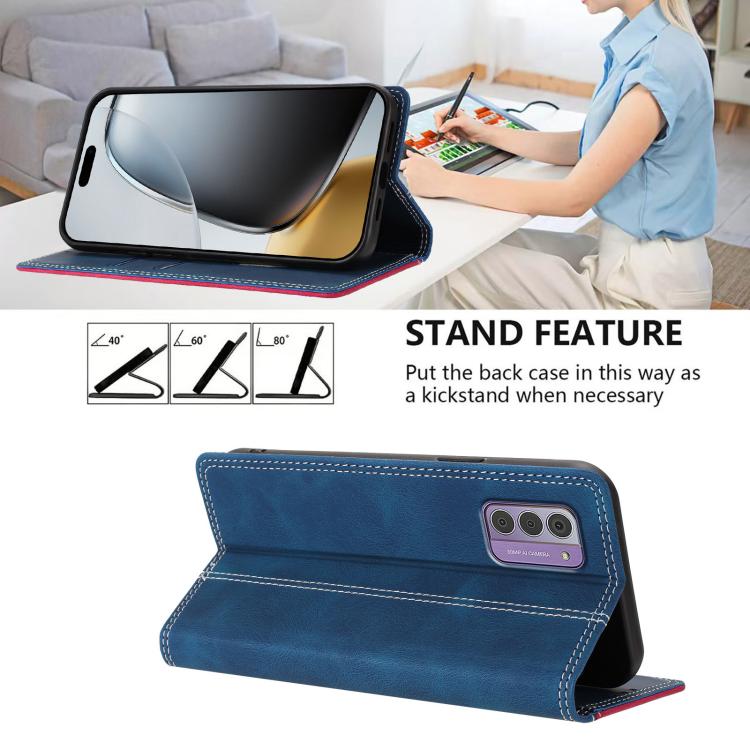 For Nokia G42 / G310 5G Skin Feel Two-tone RFID Blocking Vegan Leather Phone Case