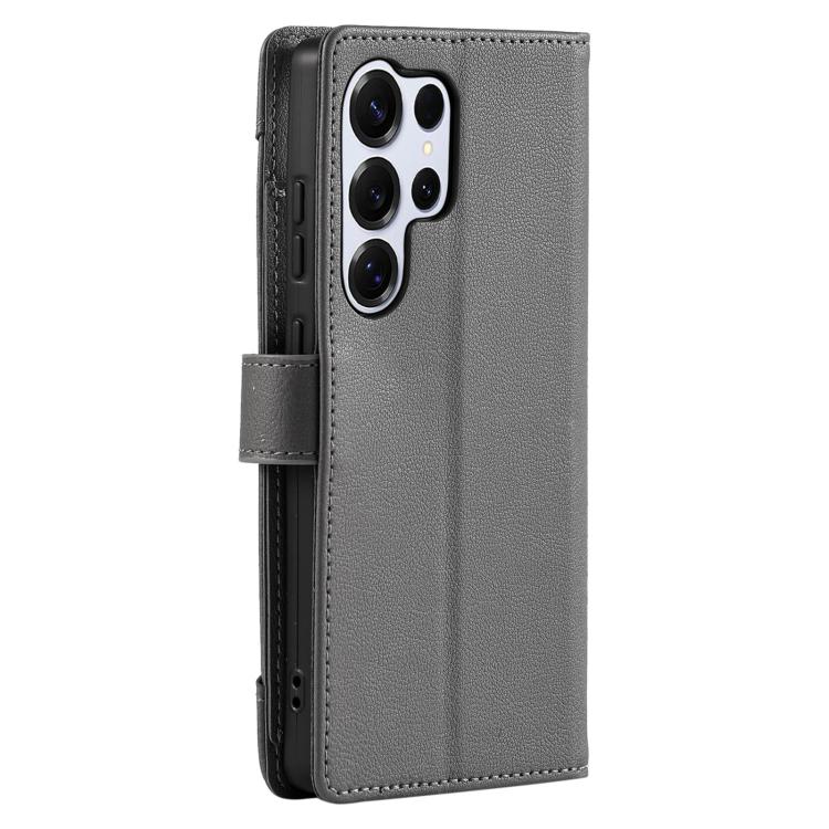 For Galaxy S22 Ultra 5G Litchi Texture Zipper Wallet Buckle Vegan Leather Phone Case with Wrist Strap