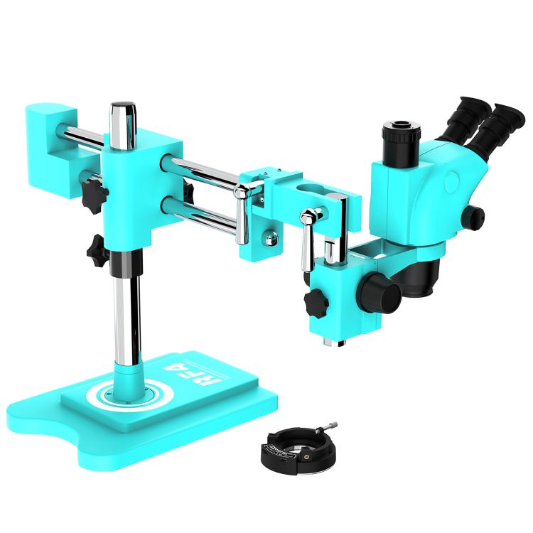 RF4 RF-6565TVW 6.5-65X High-definition Trinocular Stereo Continuous Zoom Industrial Microscope - Blue