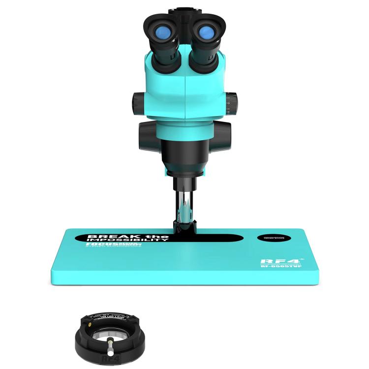 RF4 RF-6565TVP 6.5X-65X Trinocular Stereo Zoom Microscope with Big Aluminum Alloy Base - Blue