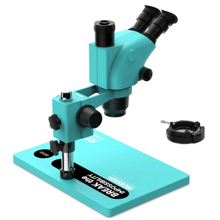 RF4 RF-6565TVP 6.5X-65X Trinocular Stereo Zoom Microscope with Big Aluminum Alloy Base - Blue
