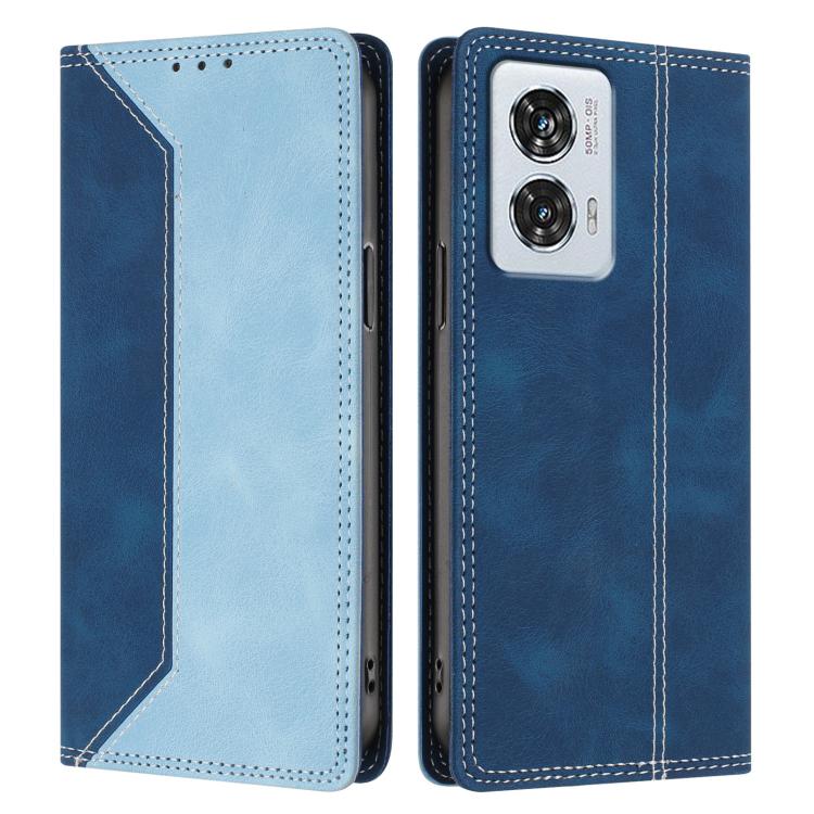 For Motorola Edge 50 Fusion Skin Feel Two-tone RFID Blocking Vegan Leather Phone Case