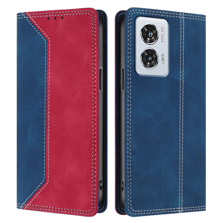 For Motorola Edge 50 Fusion Skin Feel Two-tone RFID Blocking Vegan Leather Phone Case
