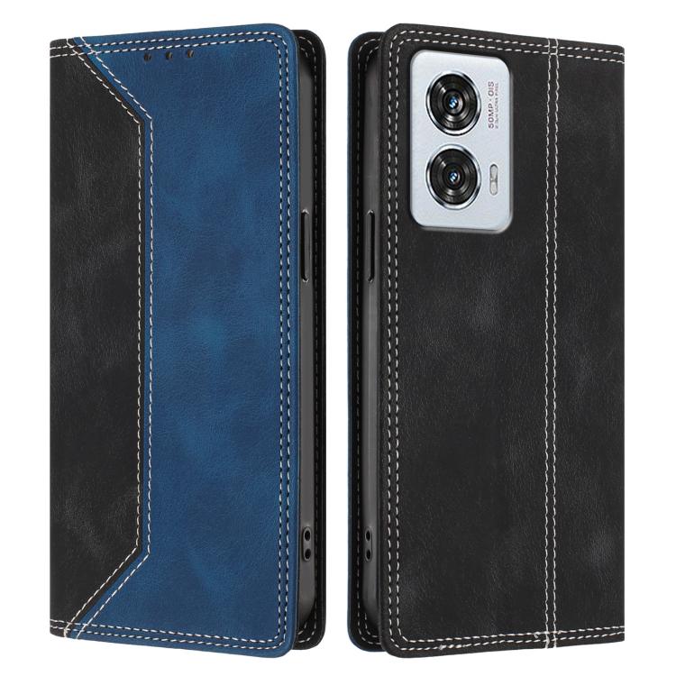 For Motorola Edge 50 Fusion Skin Feel Two-tone RFID Blocking Vegan Leather Phone Case
