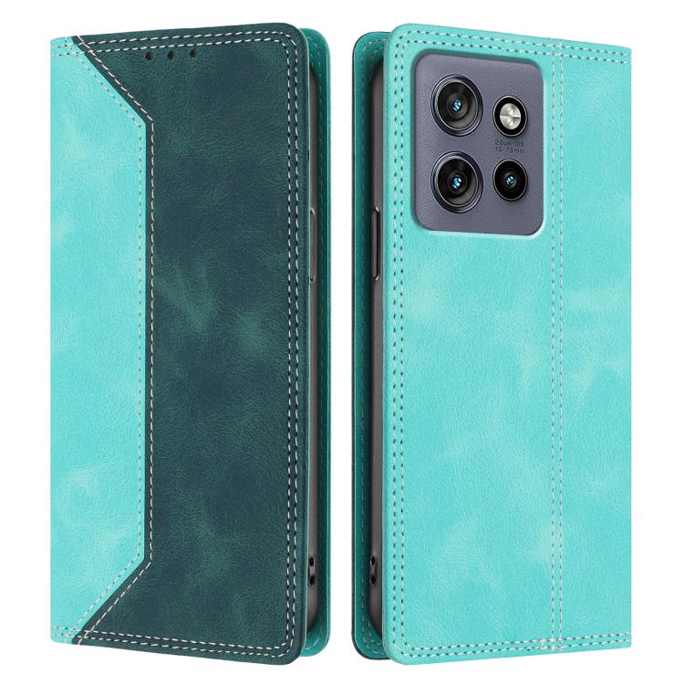 For Motorola Edge 50 Neo / Edge 60 Neo Skin Feel Two-tone RFID Blocking Vegan Leather Phone Case