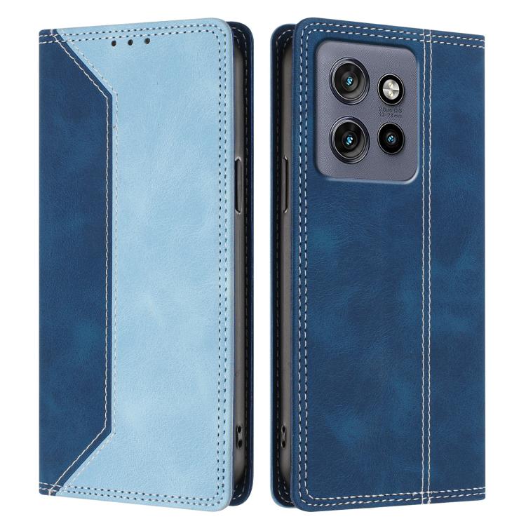 For Motorola Edge 50 Neo / Edge 60 Neo Skin Feel Two-tone RFID Blocking Vegan Leather Phone Case
