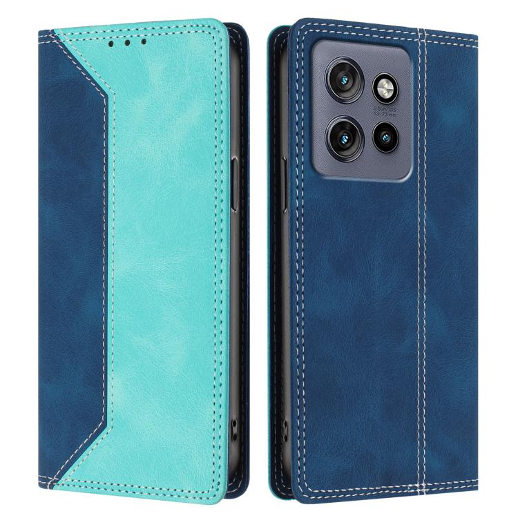 For Motorola Edge 50 Neo / Edge 60 Neo Skin Feel Two-tone RFID Blocking Vegan Leather Phone Case