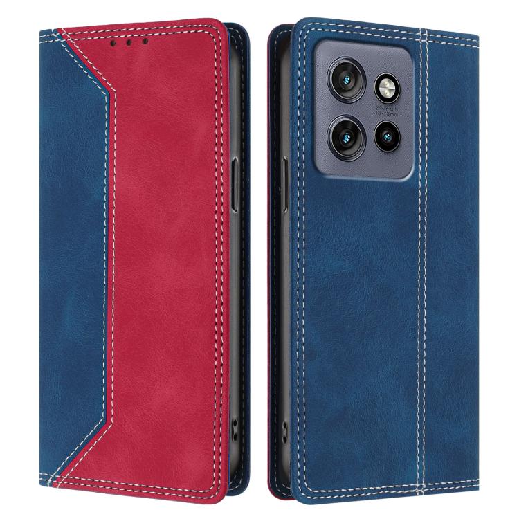 For Motorola Edge 50 Neo / Edge 60 Neo Skin Feel Two-tone RFID Blocking Vegan Leather Phone Case