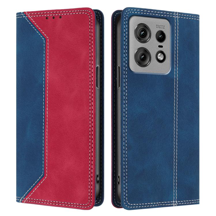 For Motorola Edge 50 Pro Skin Feel Two-tone RFID Blocking Vegan Leather Phone Case