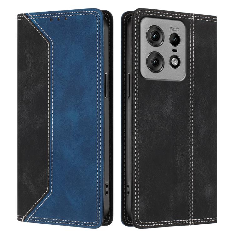 For Motorola Edge 50 Pro Skin Feel Two-tone RFID Blocking Vegan Leather Phone Case