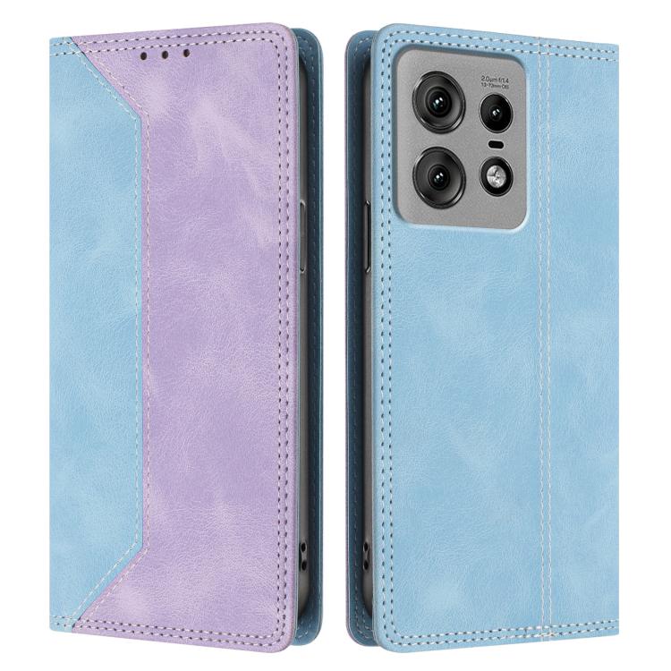 For Motorola Edge 50 Pro Skin Feel Two-tone RFID Blocking Vegan Leather Phone Case