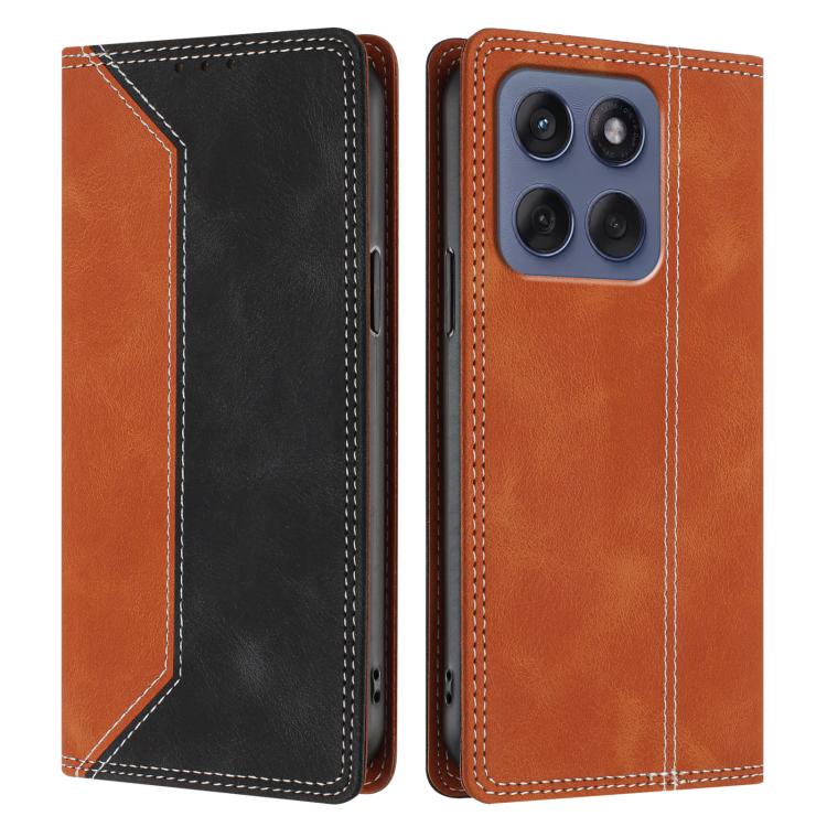 For Motorola Edge 60 Fusion / Edge 60 Skin Feel Two-tone RFID Blocking Vegan Leather Phone Case