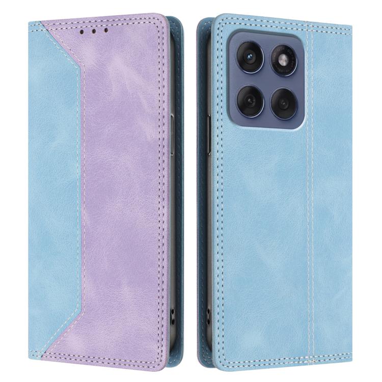 For Motorola Edge 60 Fusion / Edge 60 Skin Feel Two-tone RFID Blocking Vegan Leather Phone Case