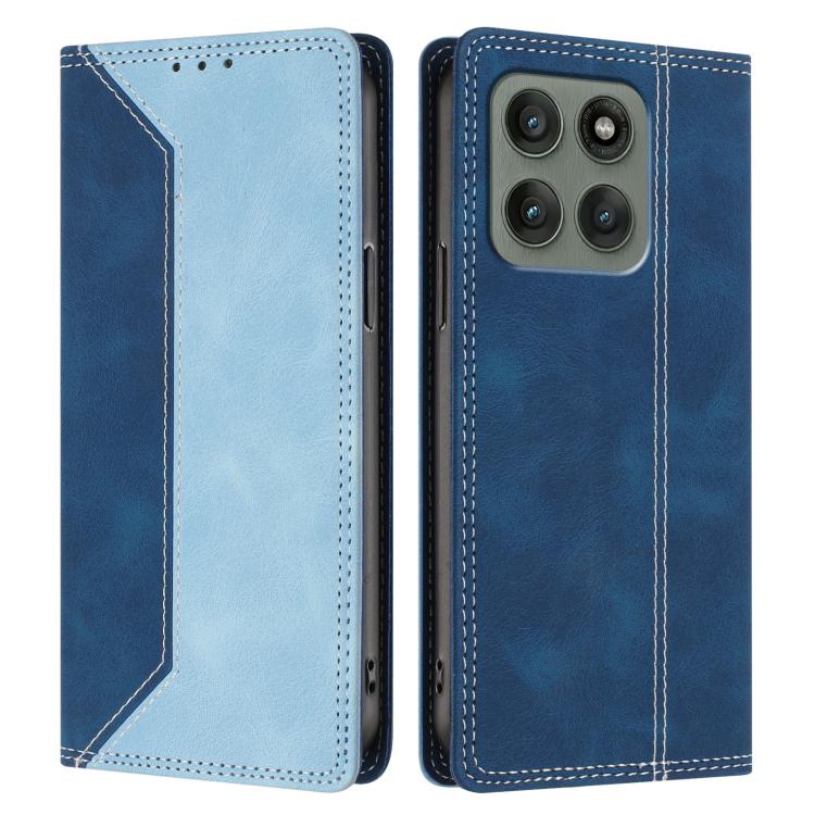 For Motorola Edge 60 Pro Skin Feel Two-tone RFID Blocking Vegan Leather Phone Case