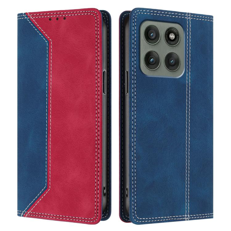 For Motorola Edge 60 Pro Skin Feel Two-tone RFID Blocking Vegan Leather Phone Case