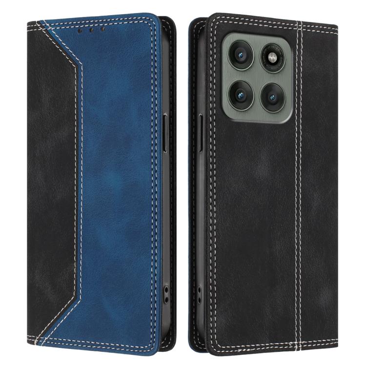 For Motorola Edge 60 Pro Skin Feel Two-tone RFID Blocking Vegan Leather Phone Case