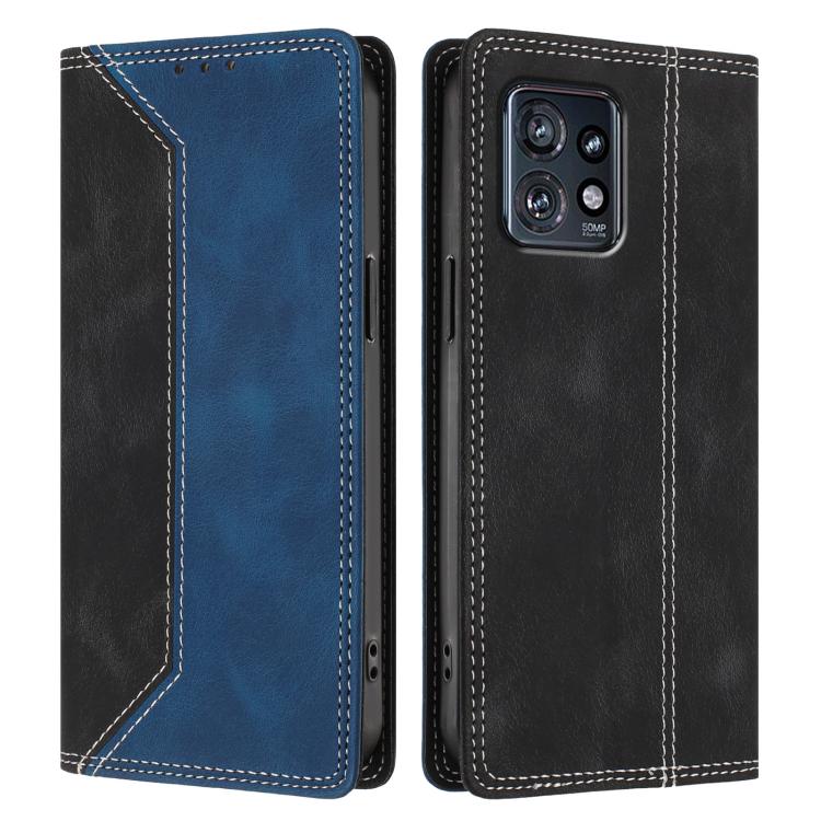 For Motorola Edge+ 2023 / Edge 40 Pro Skin Feel Two-tone RFID Blocking Vegan Leather Phone Case