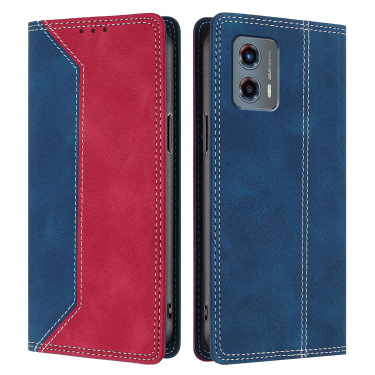 For Motorola Moto G 5G 2023 Skin Feel Two-tone RFID Blocking Vegan Leather Phone Case