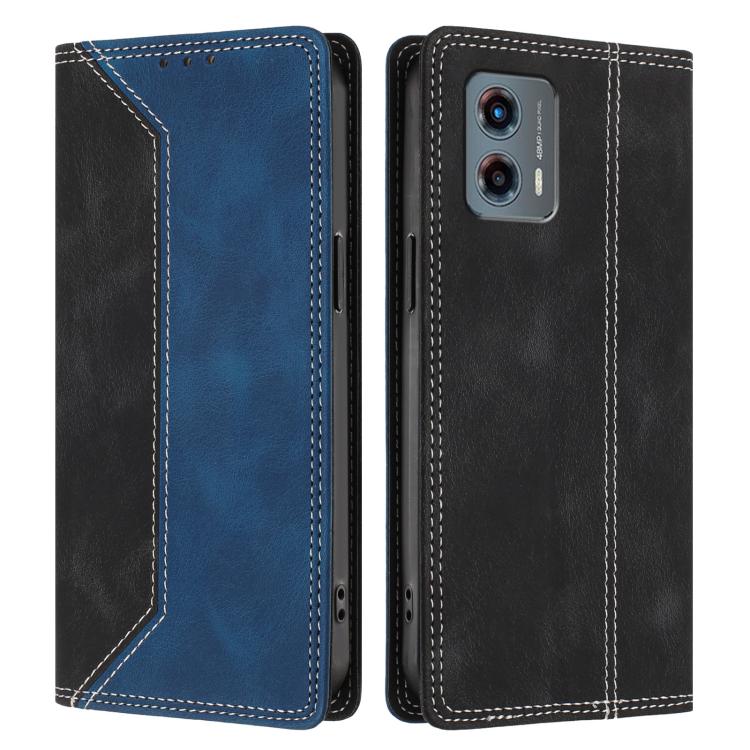 For Motorola Moto G 5G 2023 Skin Feel Two-tone RFID Blocking Vegan Leather Phone Case