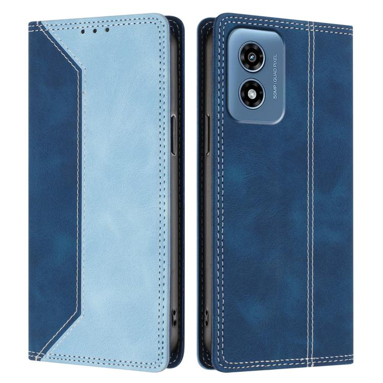 For Motorola Moto G 5G 2024 Skin Feel Two-tone RFID Blocking Vegan Leather Phone Case