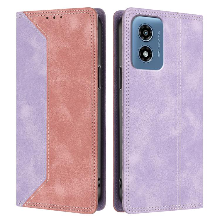 For Motorola Moto G 5G 2024 Skin Feel Two-tone RFID Blocking Vegan Leather Phone Case