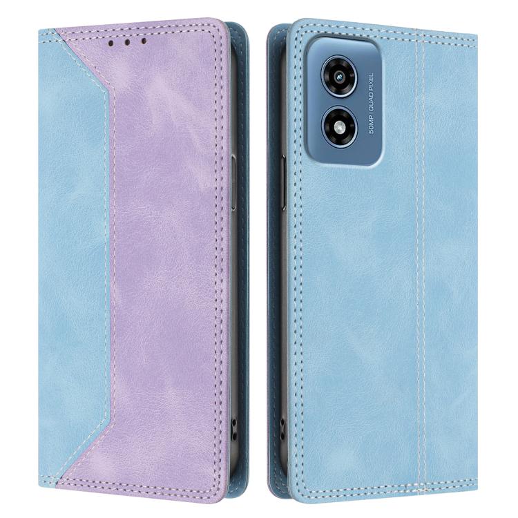 For Motorola Moto G 5G 2024 Skin Feel Two-tone RFID Blocking Vegan Leather Phone Case