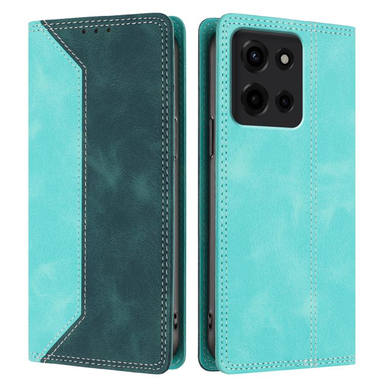 For Motorola Moto G 5G 2025 Skin Feel Two-tone RFID Blocking Vegan Leather Phone Case