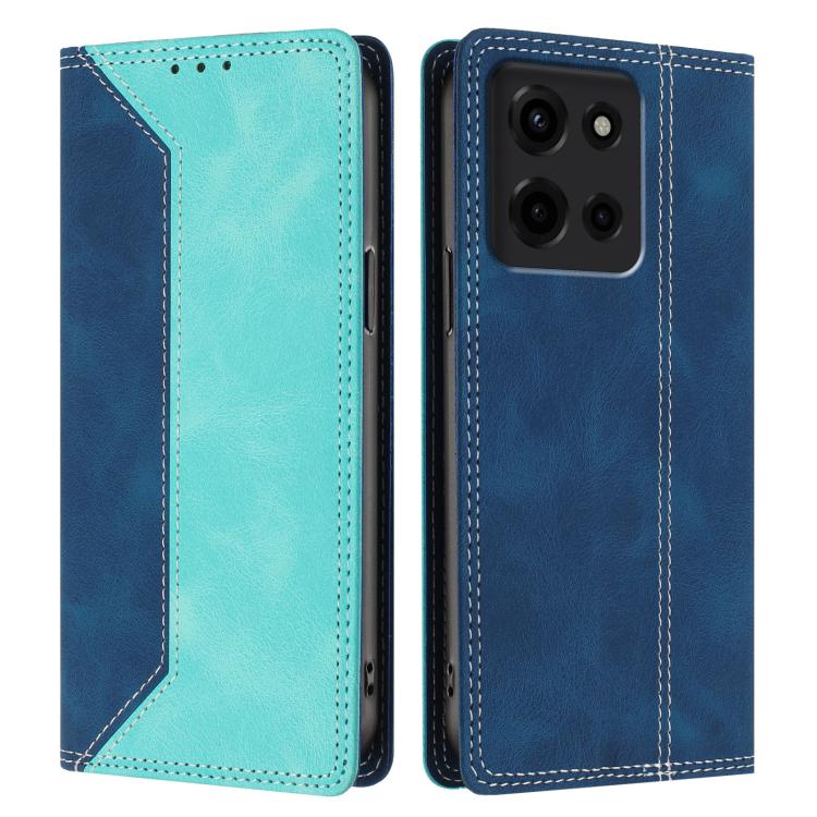 For Motorola Moto G 5G 2025 Skin Feel Two-tone RFID Blocking Vegan Leather Phone Case